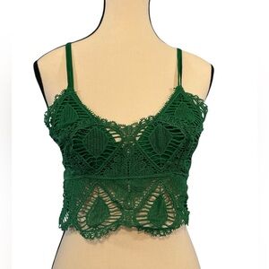 Chrysanthemum Green Lace Bralette Top